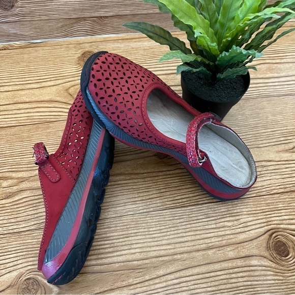 JAMBU Bailey Red Mule Nubuck Leather Vegan Uppers Slides Size 6.5 - Picture 5 of 12